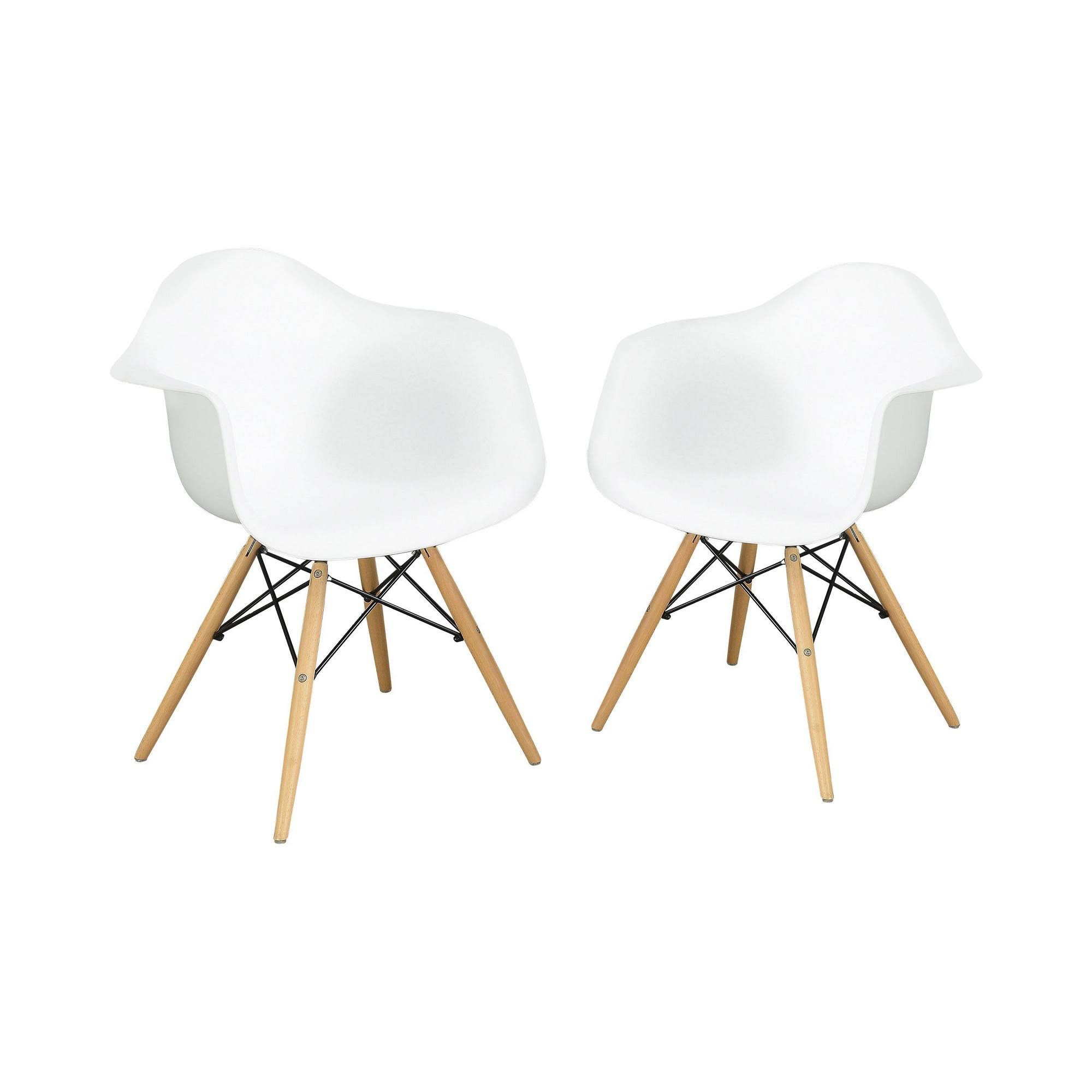 Set of 2 Harlan Contemporary Accent Chairs White - HOMES: Inside + Out