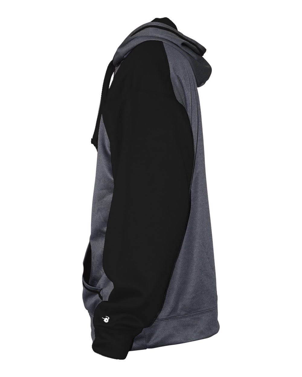 Badger 1449 Sport Heather Tonal Hood - Carbon Heather/ Black - 4XL
