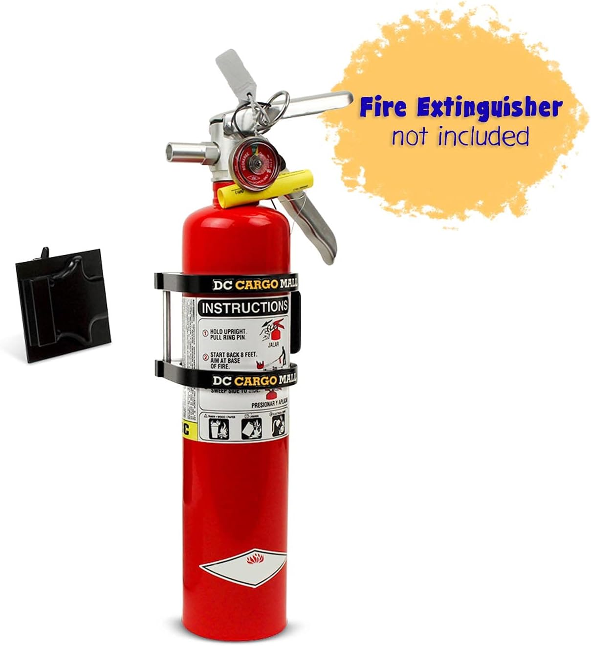 DC Cargo Mall E-Track Fire Extinguisher Bracket for Truck and Trailer - for 2.5 lb. Fire Extinguisher - Quick-Release Technology - E Track Accessories Pack of 2