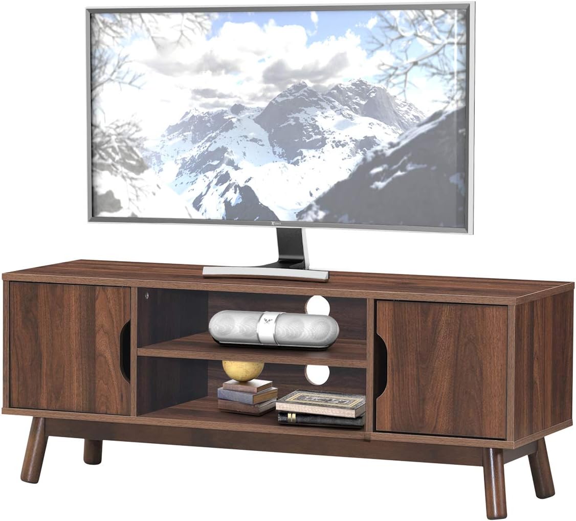 Tangkula Modern Wooden Universal TV Stand for TV's up to 55