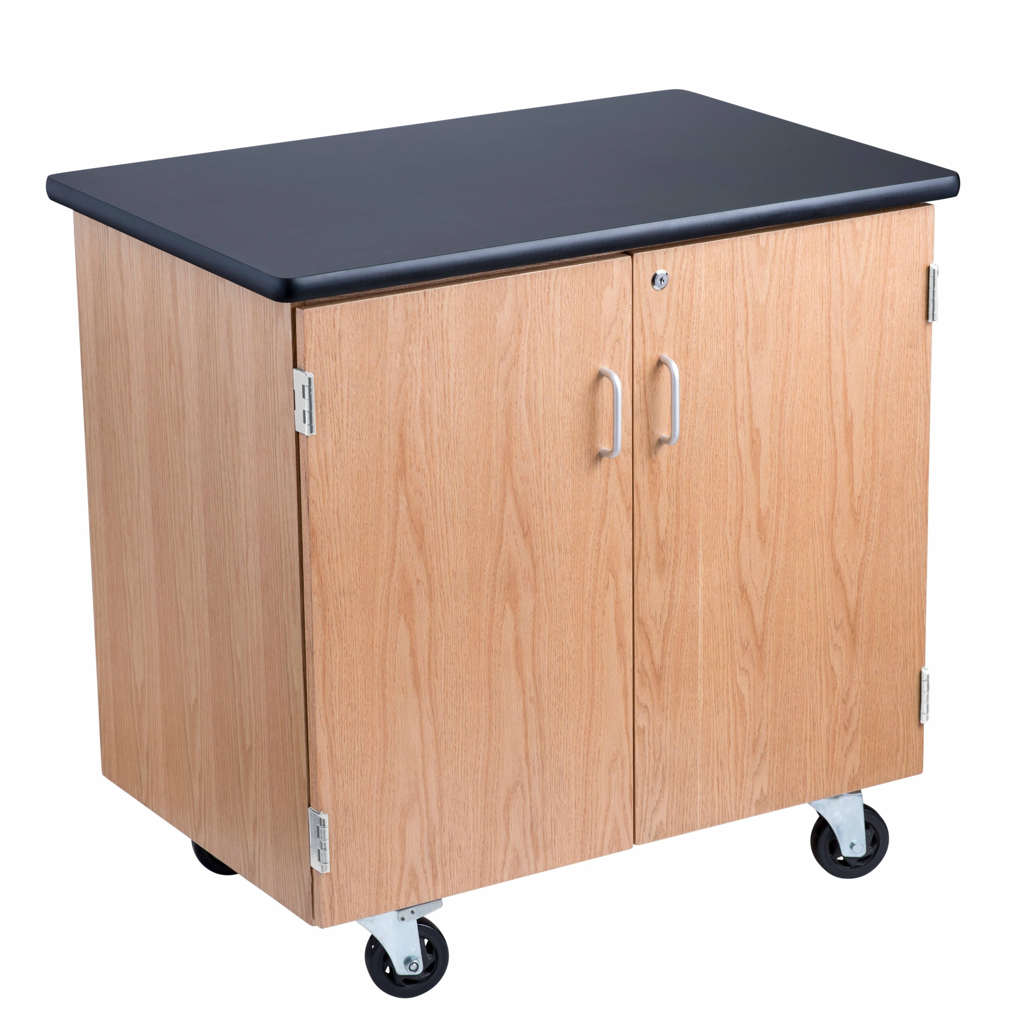 National Public Seating Mobile Storage Cabinet, Black