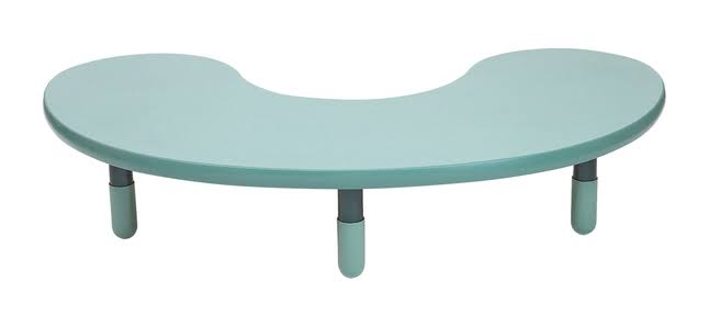 Childrens Factory AB739KNW18 38 x 65 in. Teacher u0026 Kidney Baseline Table with 18 in. Legs Natural Wood