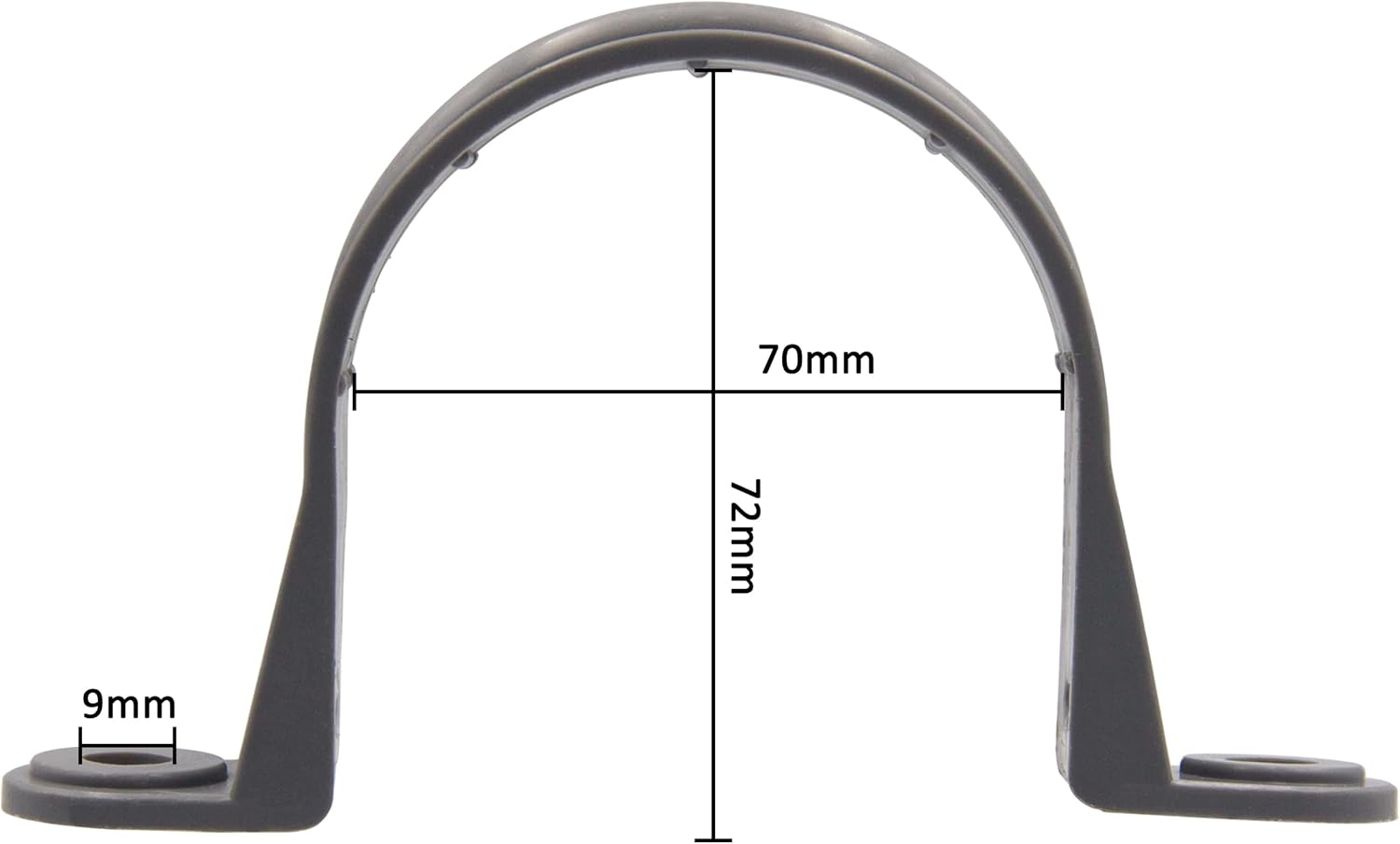 ISPINNER 6pcs 2-1/2 Inch PVC Pipe Straps, 2 Holes Plastic Conduit Strap for PVC Pipes, Conduit and Cables, UL Listed Pack of 2