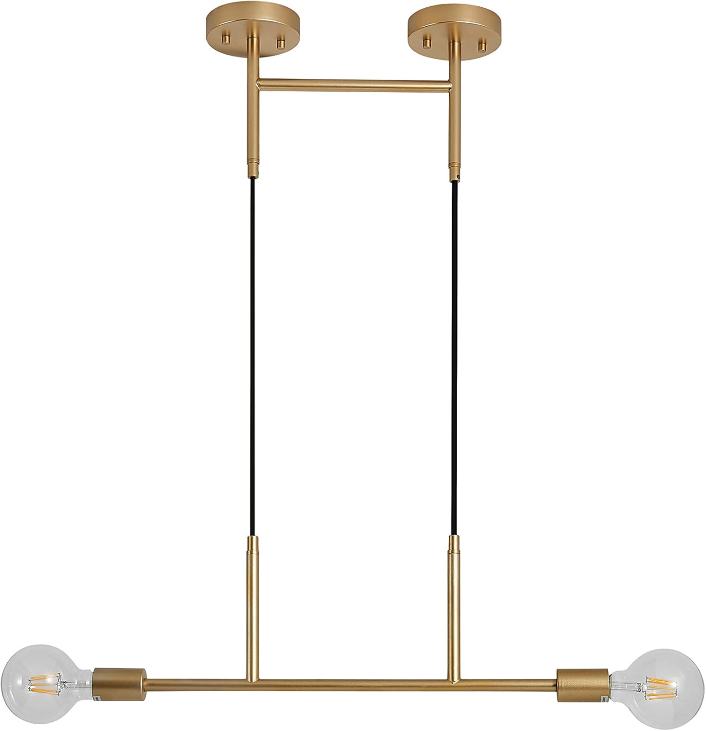 Vidalite Modern Style 3 Bulb Pendant Surface Mount Lighting for Over Counter Kitchen Island Dining Room and Home, Unique Chandelier Fixture, Gold