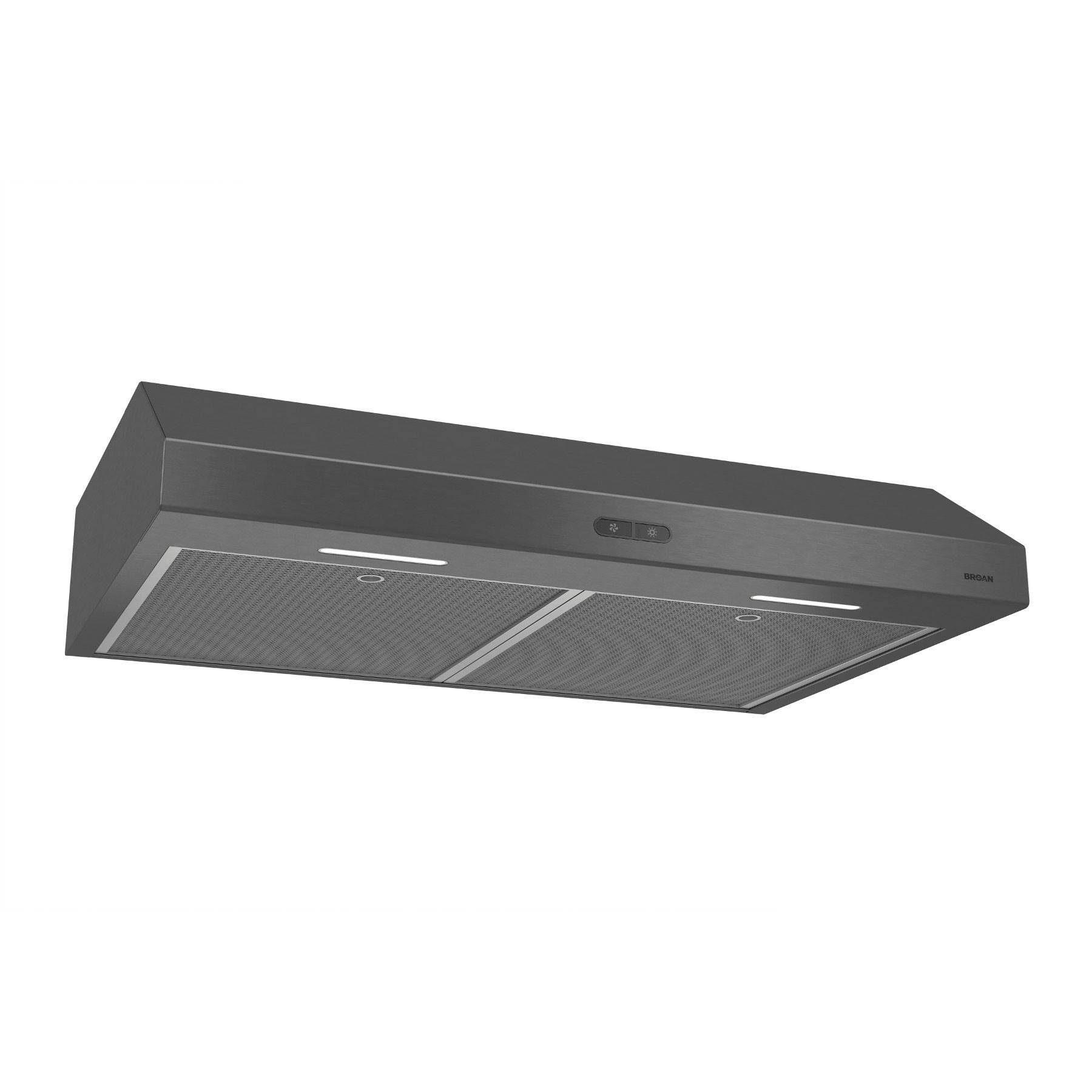 Broan BCDF130BLS 30 in. Glacier Black Stainless Range Hood 300 CFM