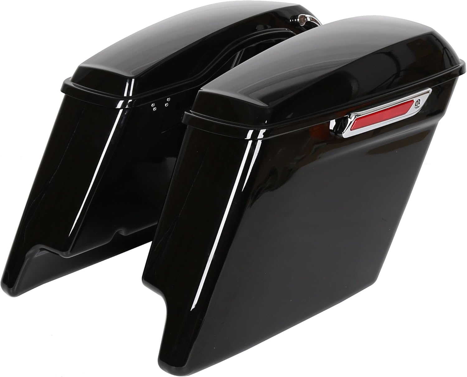 5'' Complete Black Painted/Unpainted Extended Stretched Saddlebags Saddle bag With or Without Hardware (latch kit and lock sets) for Harley Touring 14-18 (Unpainted Saddlebags Without Hardware)