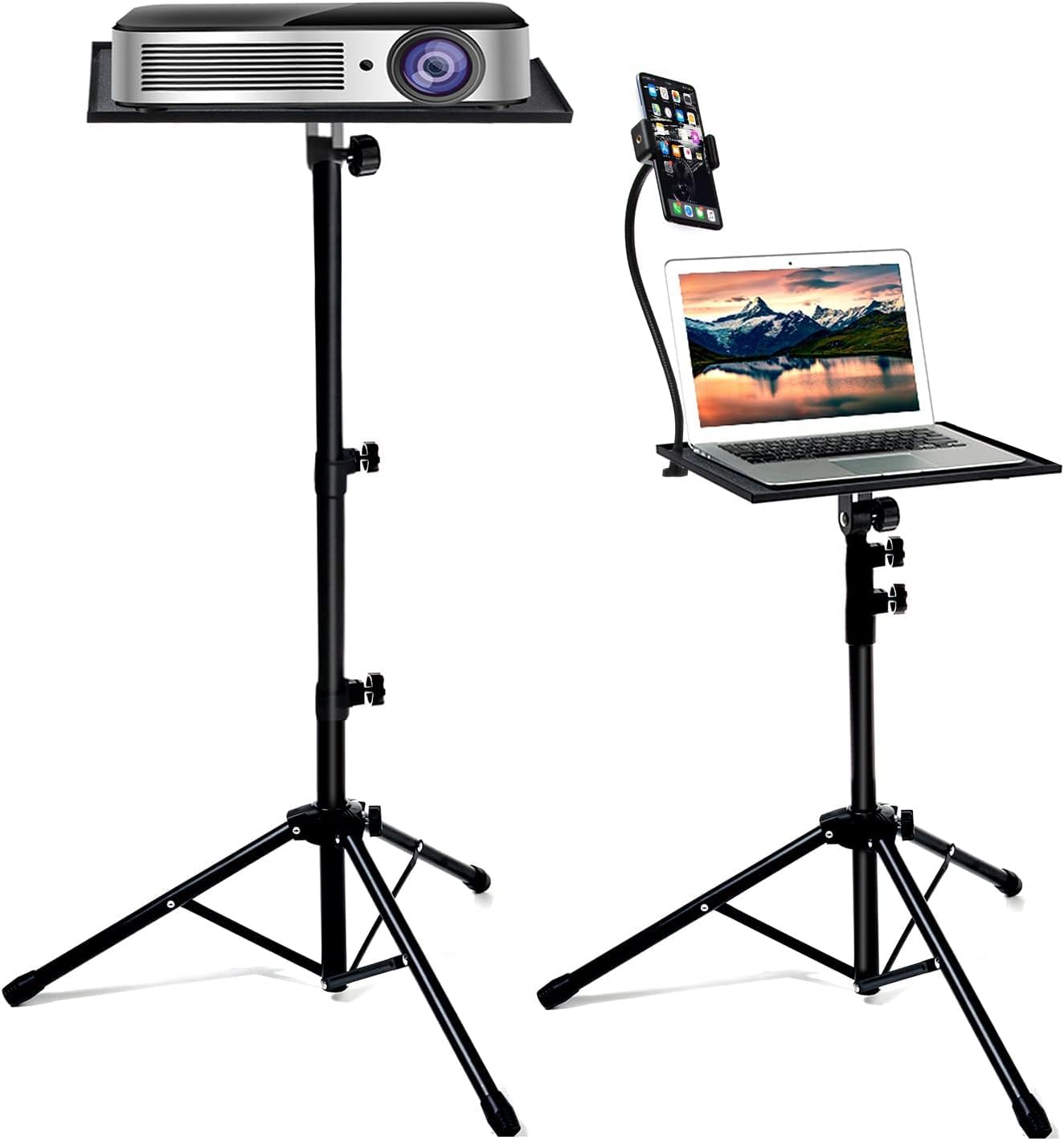 Bulalu Projector Stand, Portable Laptop Tripod Stand, Detachable Computer Desk Stand, The Outdoor DJ Device Stand with Adjusted Height from 18 to 47 Inch, Apply to Stage or Studio