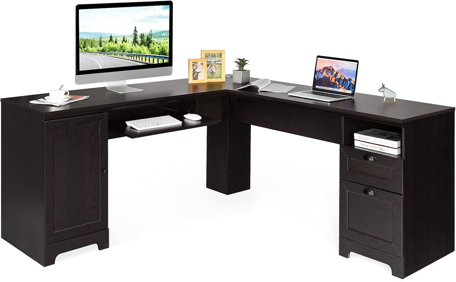 Tangkula L-Shaped Desk, 66