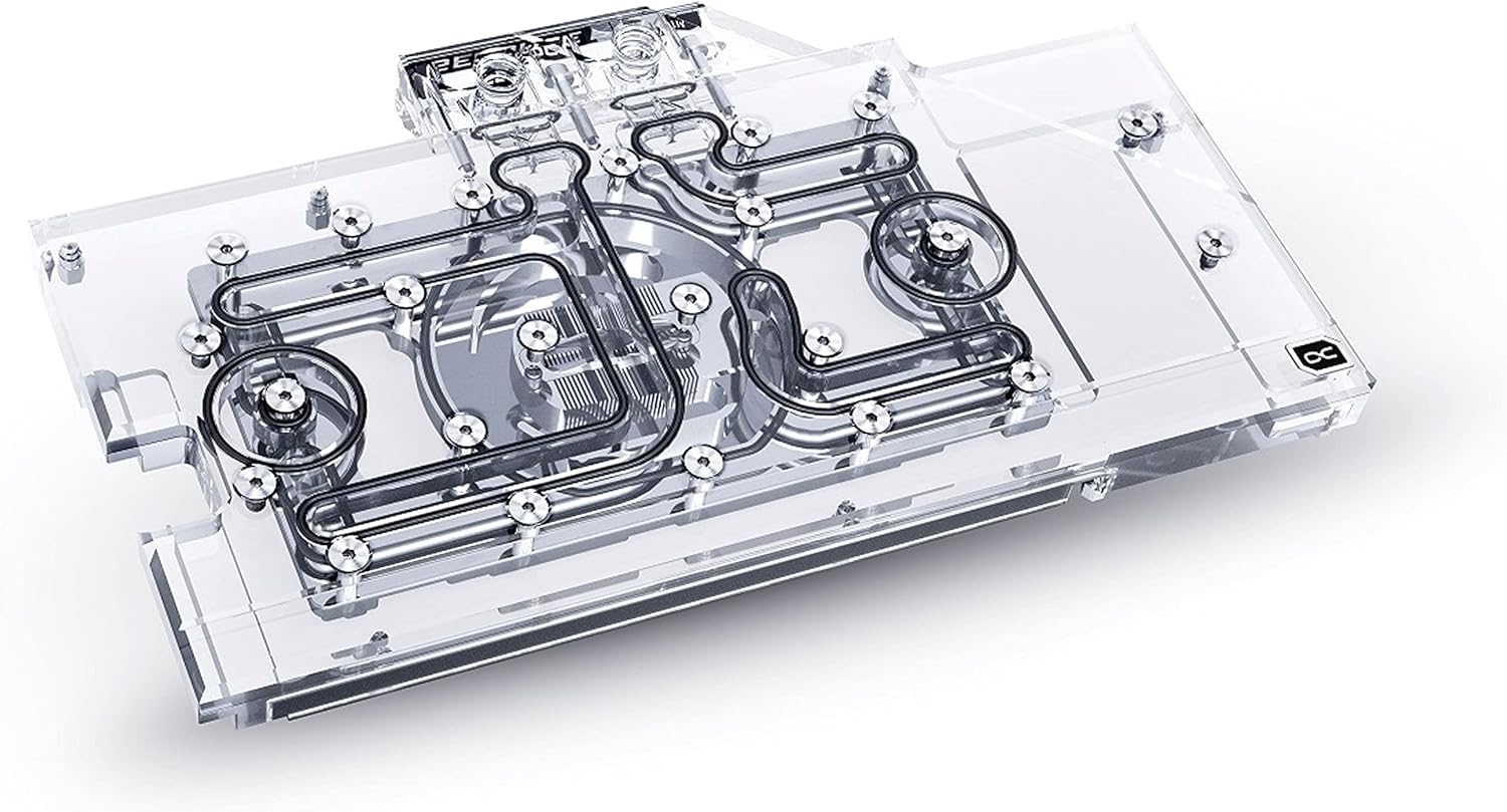 Alphacool Eisblock Aurora GPX-N GPU Water Block & Backplate, RTX 3070 (ROG Strix), D-RGB, Nickel/Plexi