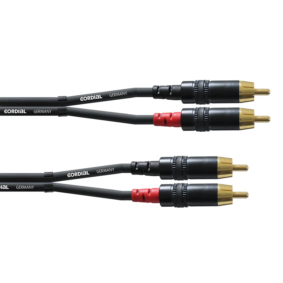 Cordial RCA Cable Pair for Speakers, 6 M, Black