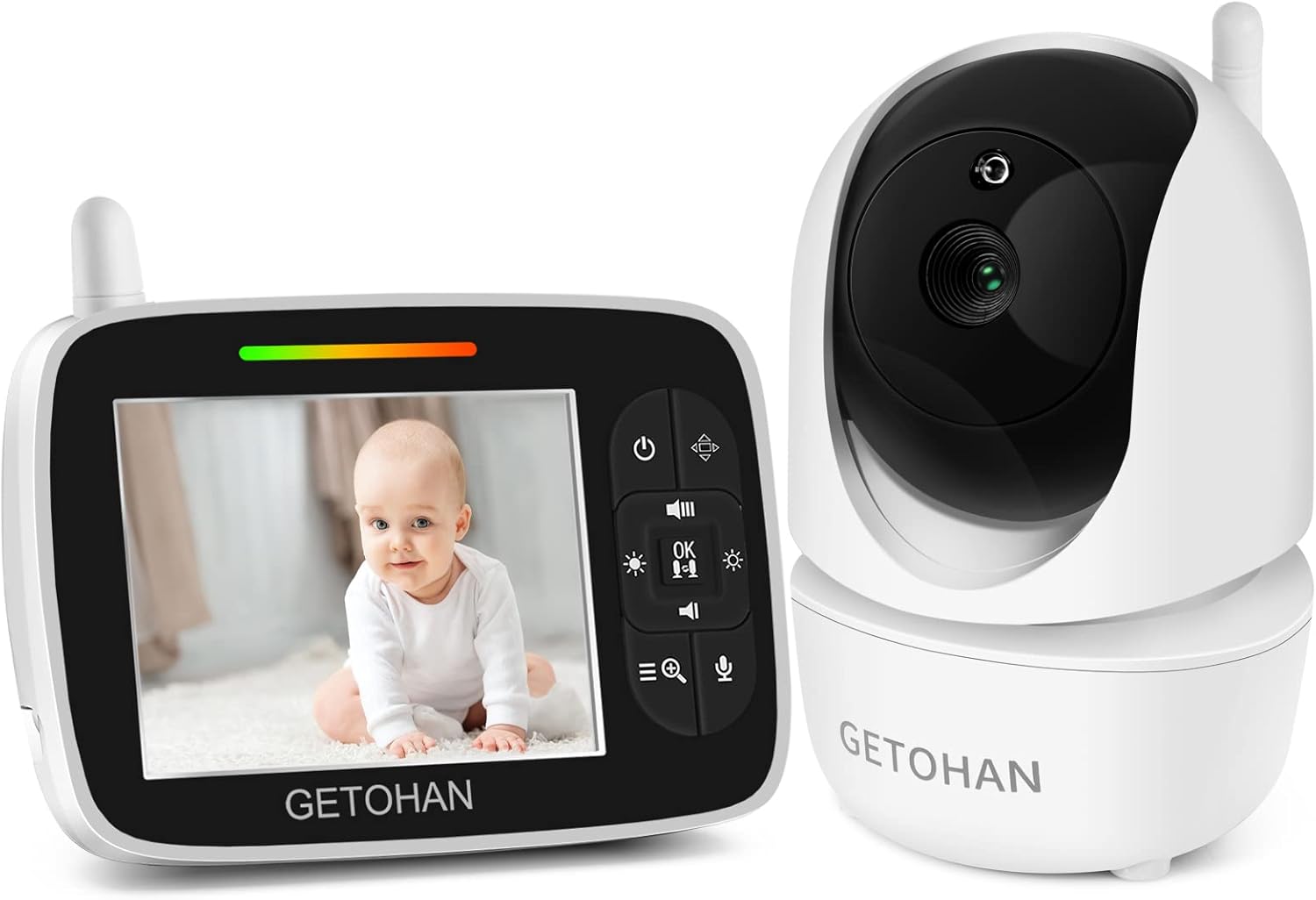 Video Baby Monitor with Camera and Audio, GETOHAN Baby Camera Monitor 720P 3.5