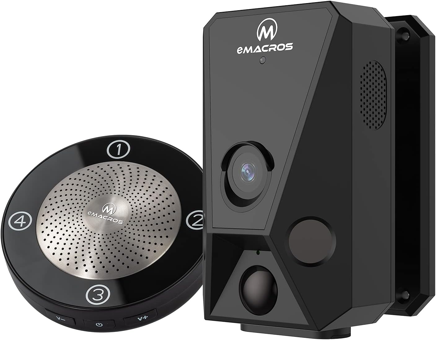 eMACROS Wireless Home Security Camera System Outdoor, Motion Detection Camera, HD Nearly 2K with Night Vision, Built Two-Way Talk and Siren Alarm, Direct to WiFi No Hub Needed, No Monthly Fees