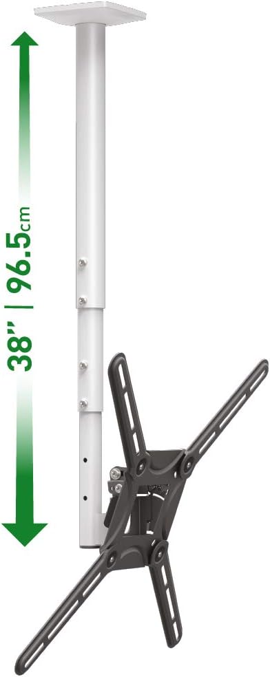 Barkan TV Ceiling Mount, 29 - 65 inch Full Motion - 3 Movement Flat / Curved Screen Bracket, Holds up to 88 lbs, Telescopic Height Adjustment, Lifetime Limited Warranty, Fits LED OLED LCD Pack of 2