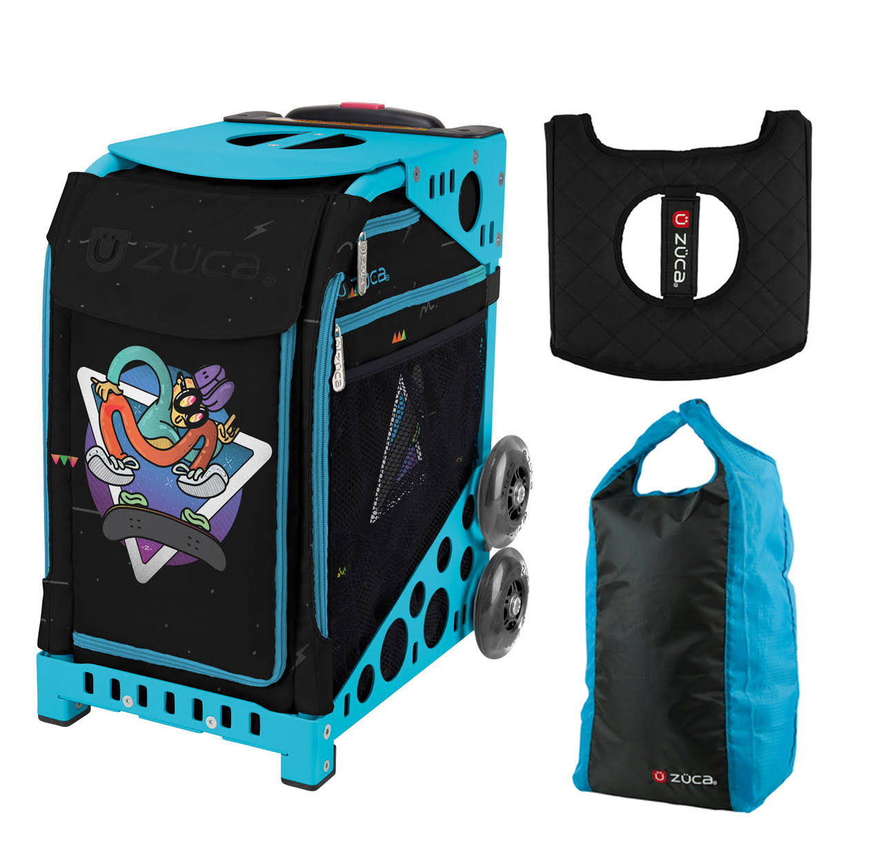 Zuca Sport Bag - Kickflip with Free Stuff Sack and Seatcover (Turquoise Frame)