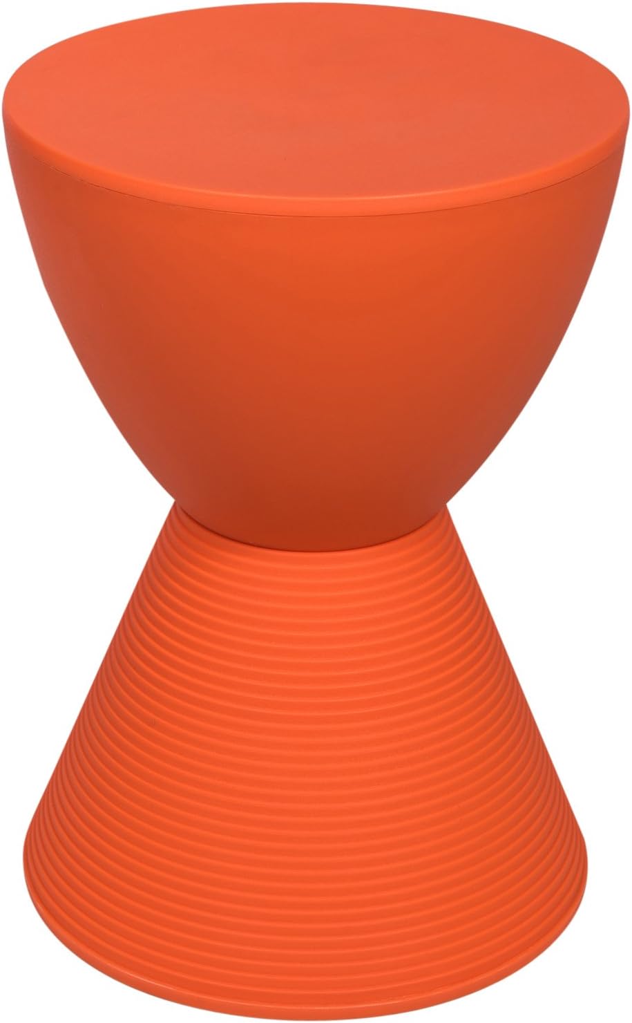 LeisureMod Modern ABS Plastic Elaine Side Table, Orange Pack of 2
