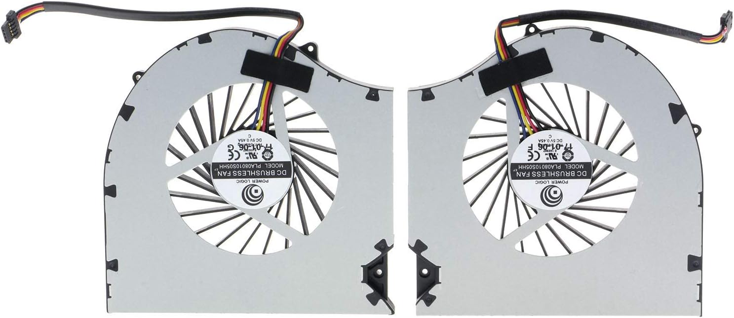 CPU & GPU Cooling Fan for EVGA SC17 Gaming Laptop CPU Cooling Fan GTX1070 Version PLA08010S05HH Pack of 2
