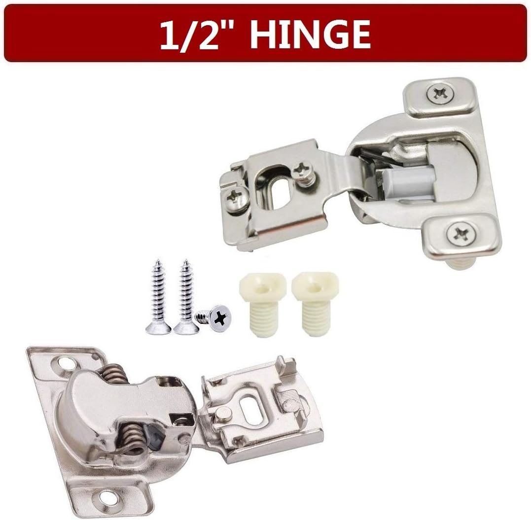 STIANC 50 Pack Soft Close Cabinet Hinges, 1/2 Inch Overlay Soft Close Hinges for Kitchen Cabinet Hinges, Self Closing Cabinet Hinges-3 Way Adjustability, 105 Degree
