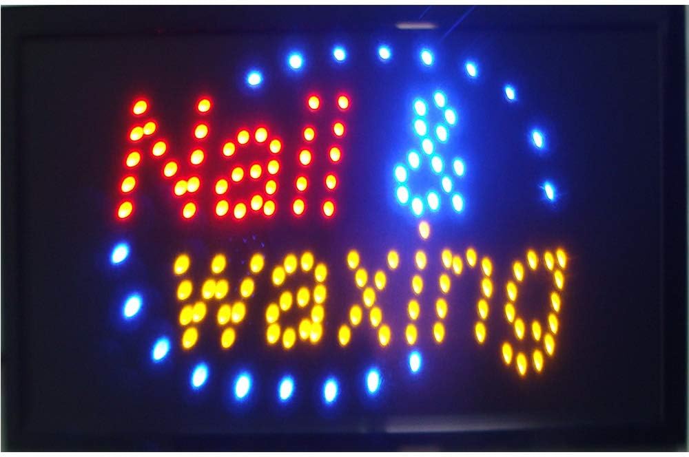 CHENXI Led Nail and Waxing Nail Spa Beauty Salon Open Store Sign Indoor Use Size 48 X 25 cm (48 X 25 cm, Nail waxing) Pack of 2