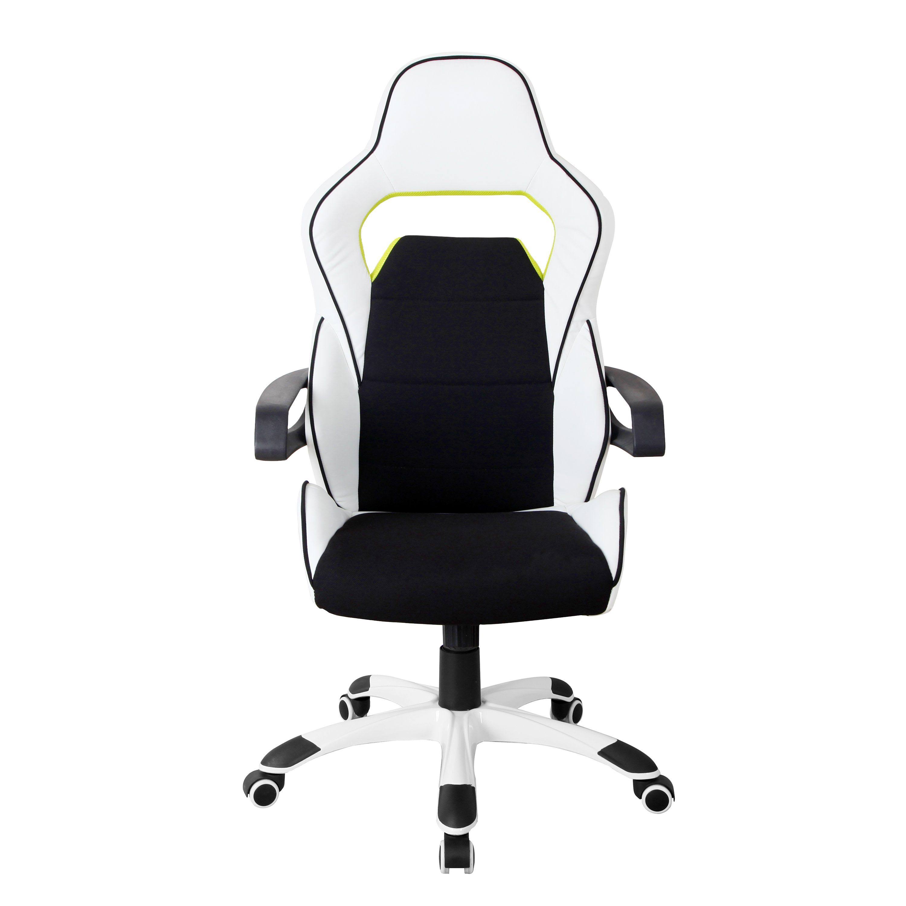 Techni Mobili Ergonomic Essential Racing Style Home u0026 Office Chair, White