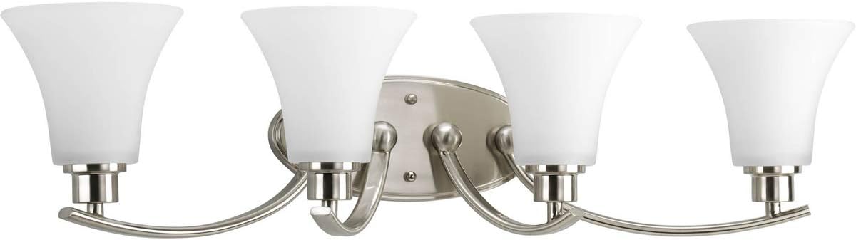 Progress Lighting P2003-09 Transitional Two Bath Bracket from Adorn Collection in Chrome Finish Lighting Accessory, Brushed Nickel