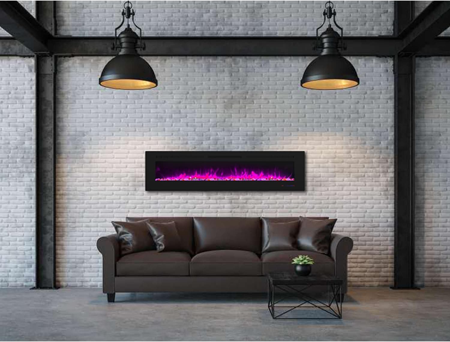 EASE-WAY 72 inch Electric Fireplace, Recessed and Wall Mounted Slim Electric Fireplace Insert, Control by Touch Panel & Remote, 13 Flame Settings