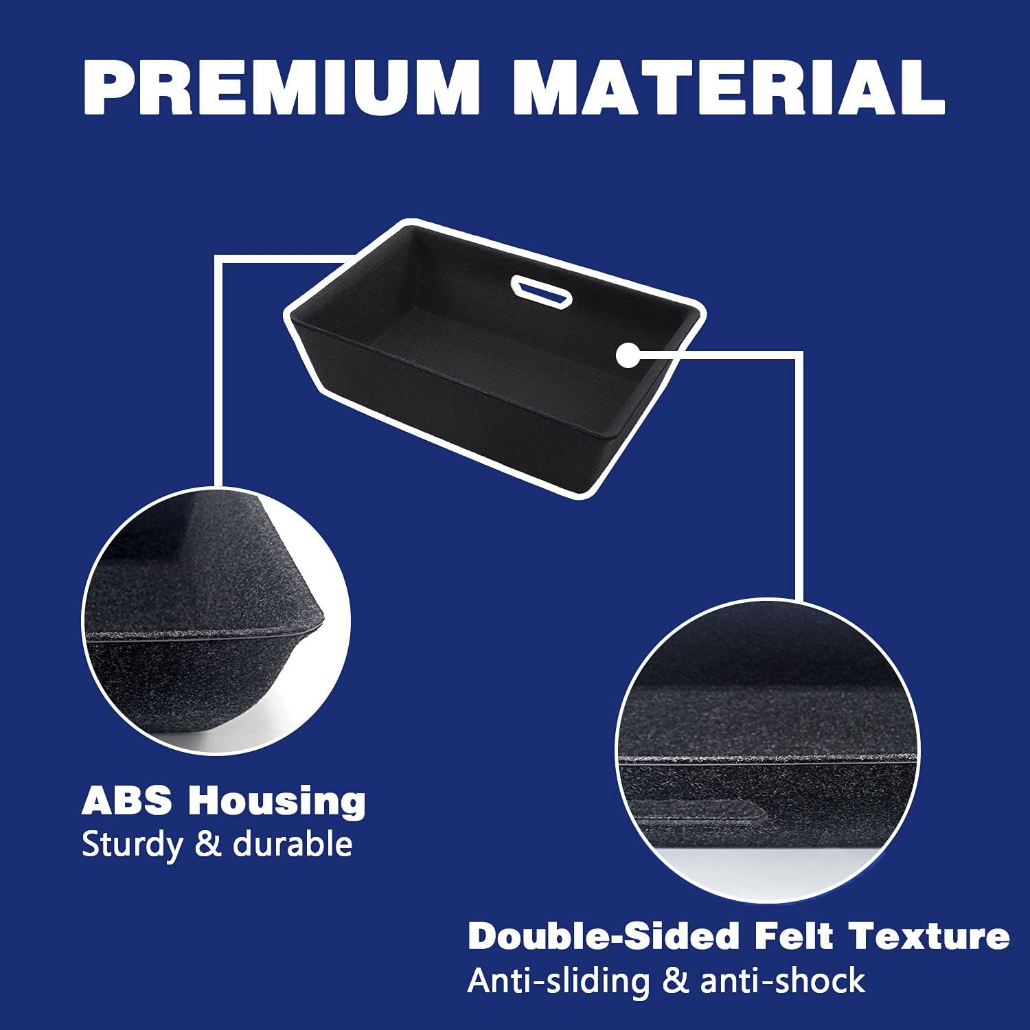 XTAUTO Under Seat Storage Box Compatible with 2016-2022 Tesla Model Y Underseat Hidden Organizer Tray Bin Cubby Drawer Container Tesla Model Y Accessories Double-Sided Felt Texture (ONLY ONE TRAY)