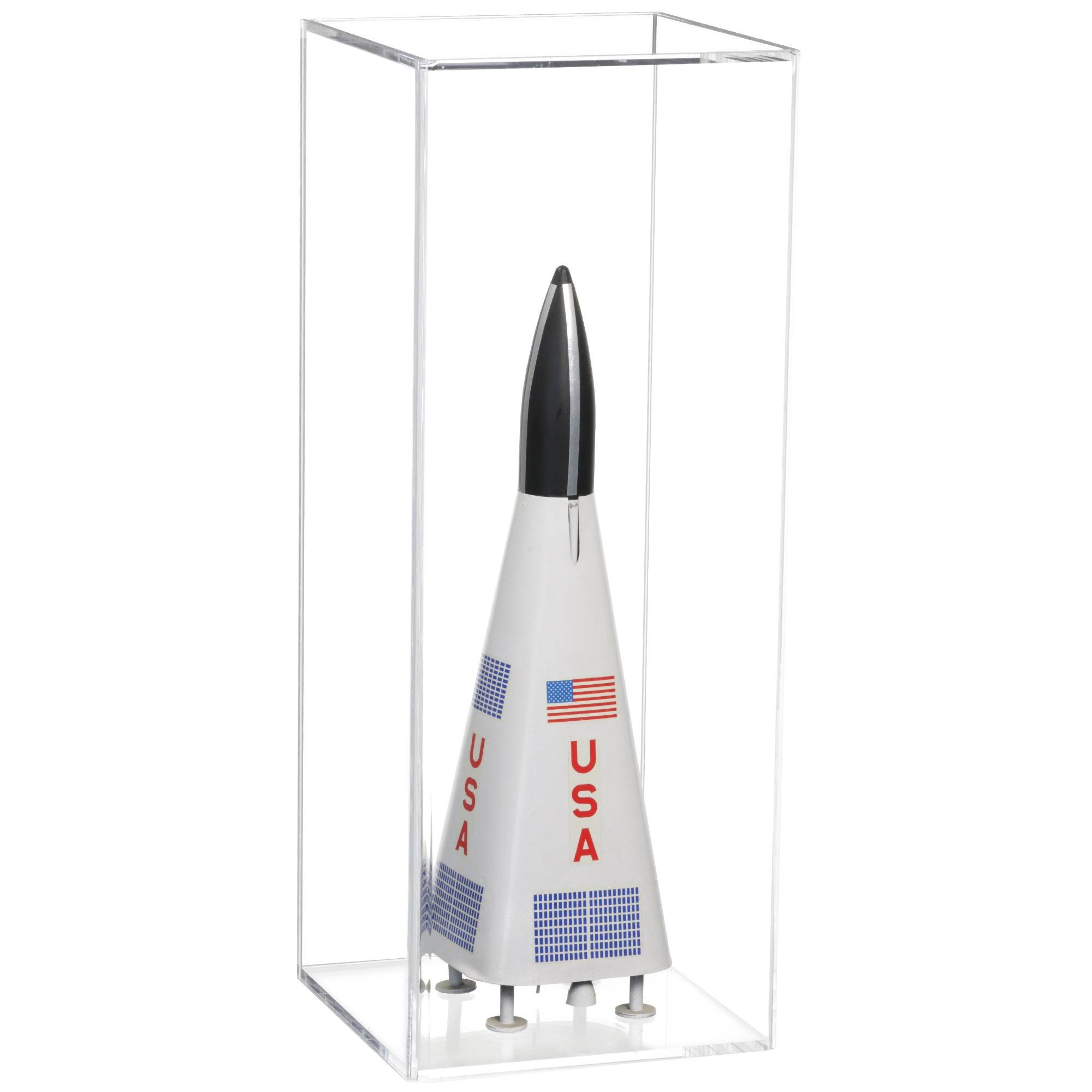 Model Airplane / Car / Rocket / Train Display Case Rocket / 7 x 7 x 18 / Clear Back (Table Top)