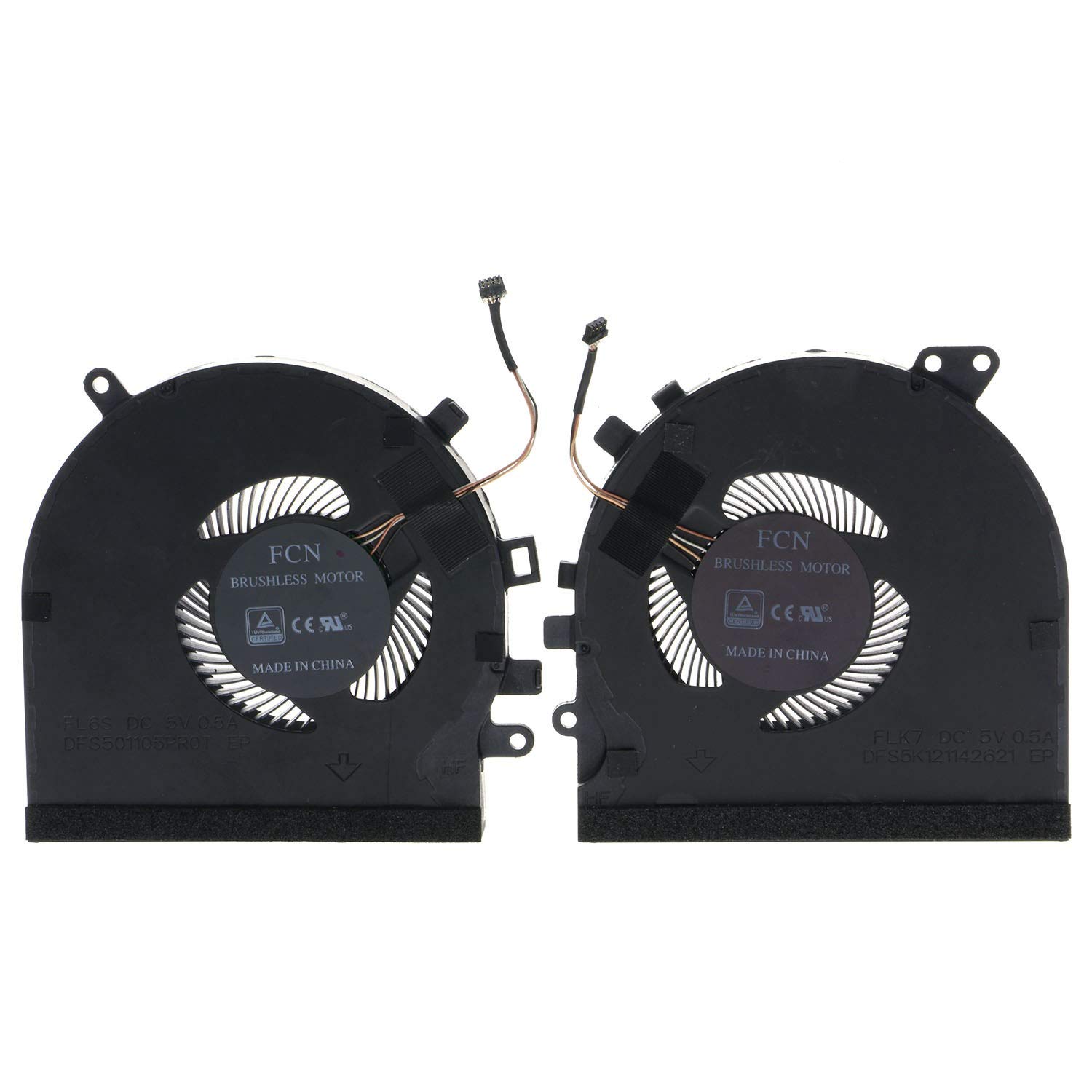 CPU & GPU Cooling Fan for Razer Blade 15 RZ09-0270 RZ09-02705E75 RZ09-02705E76 DFS5K121142621 DFS501105PROT Pack of 2