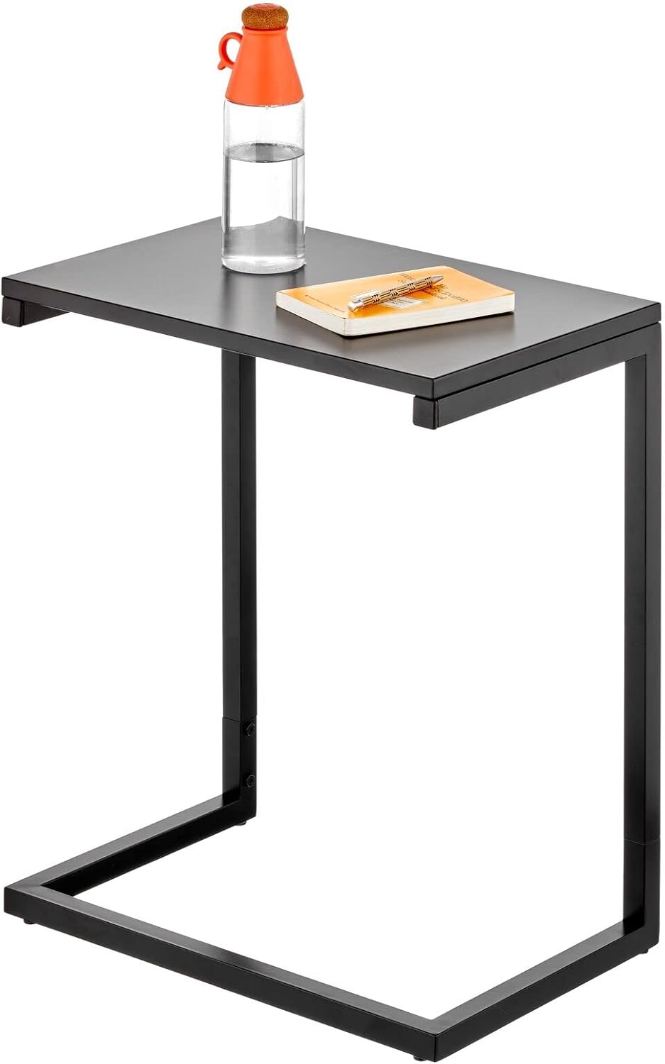 mDesign Modern Industrial Side Table - Minimalistic Accent Metal Tray and Desk Furniture Unit for Living Room, Dorm, Office, and Bedroom - White Pack of 2