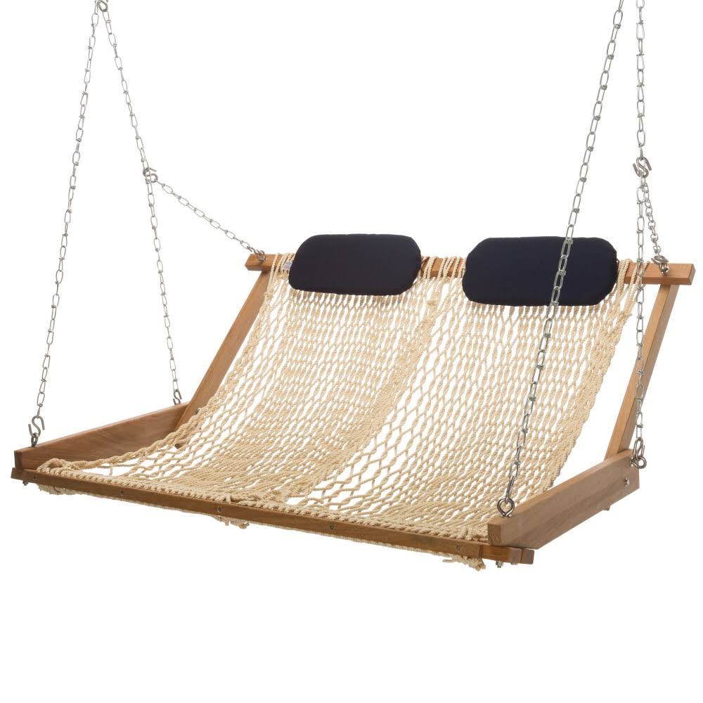 Nags Head Hammocks Original Oatmeal DuraCord Cumaru Rope Porch Swing