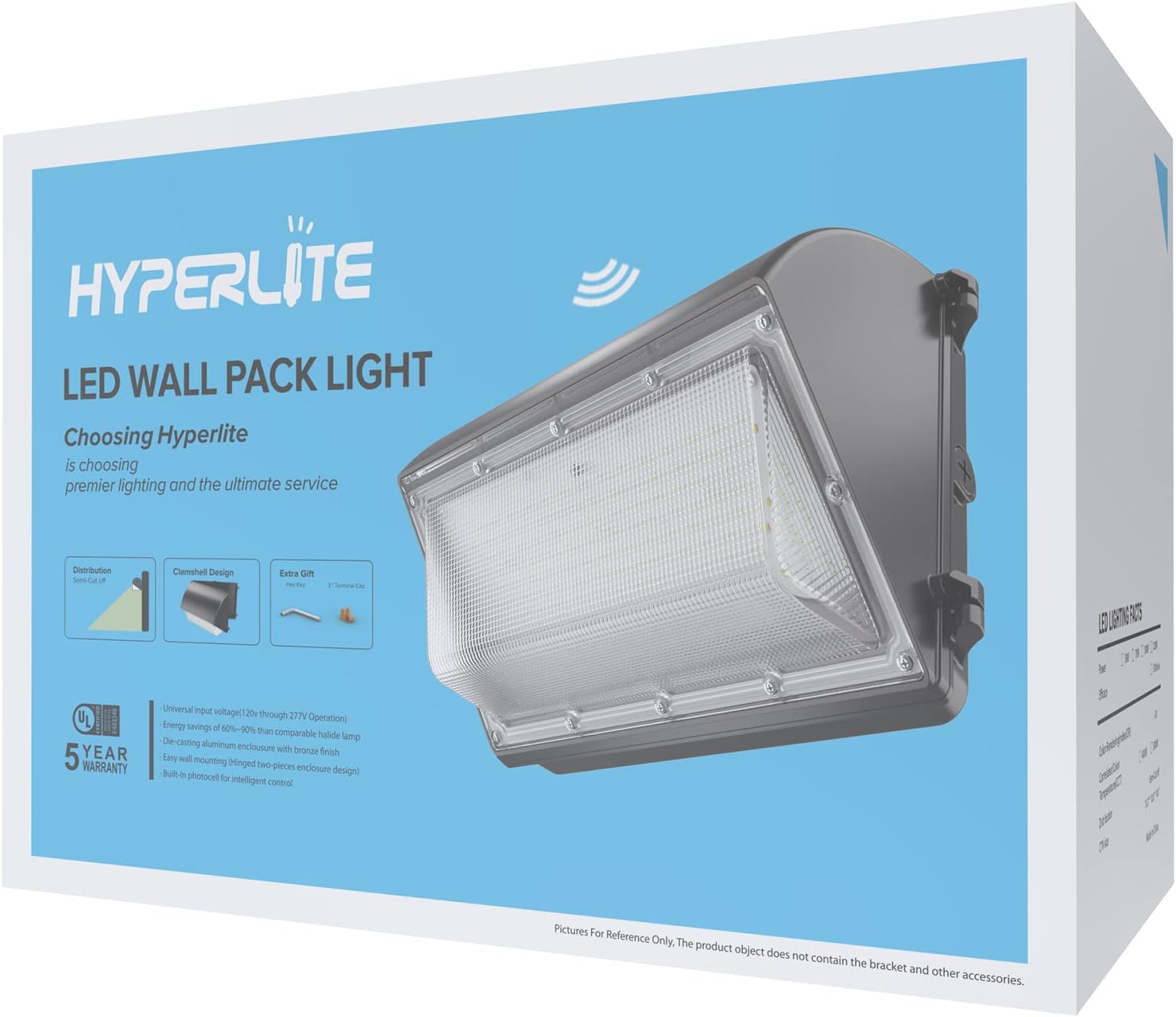 HYPERLITE 120W LED Wall Pack Light with Dusk to Dawn Photocell 15,600LM UL/DLC Wall Pack Pack of 2