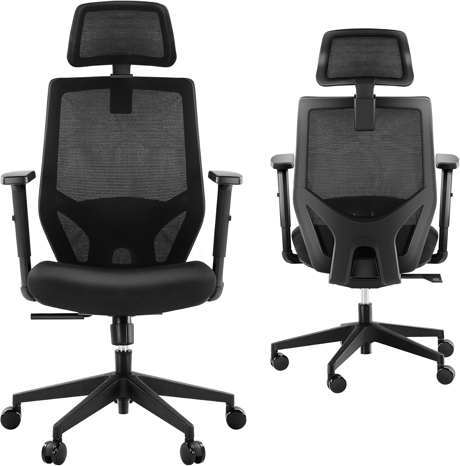 Ergonomic Office Chair, Mesh Chair with Lumbar Support, Tribesigns High Back Desk Computer Chair with Breathable Mesh, Thick Seat Cushion, Adjustable Armrest, Backrest and Headrest