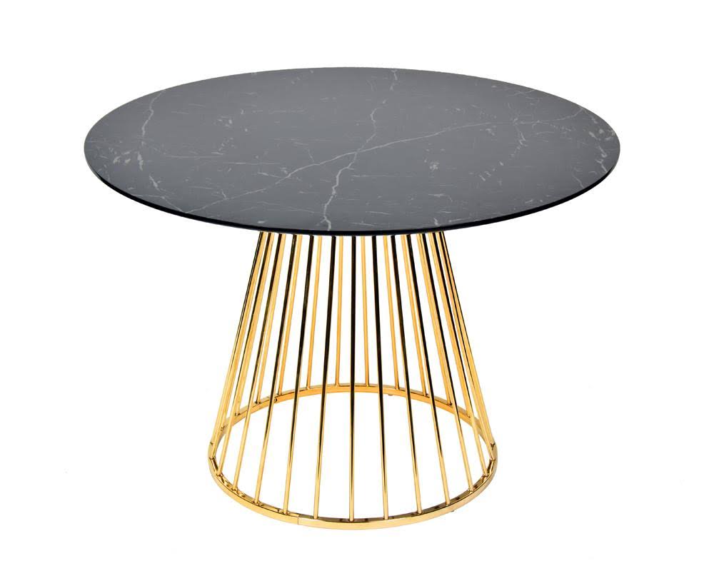 Modrest Holly Modern Black u0026 Gold Round Dining Table