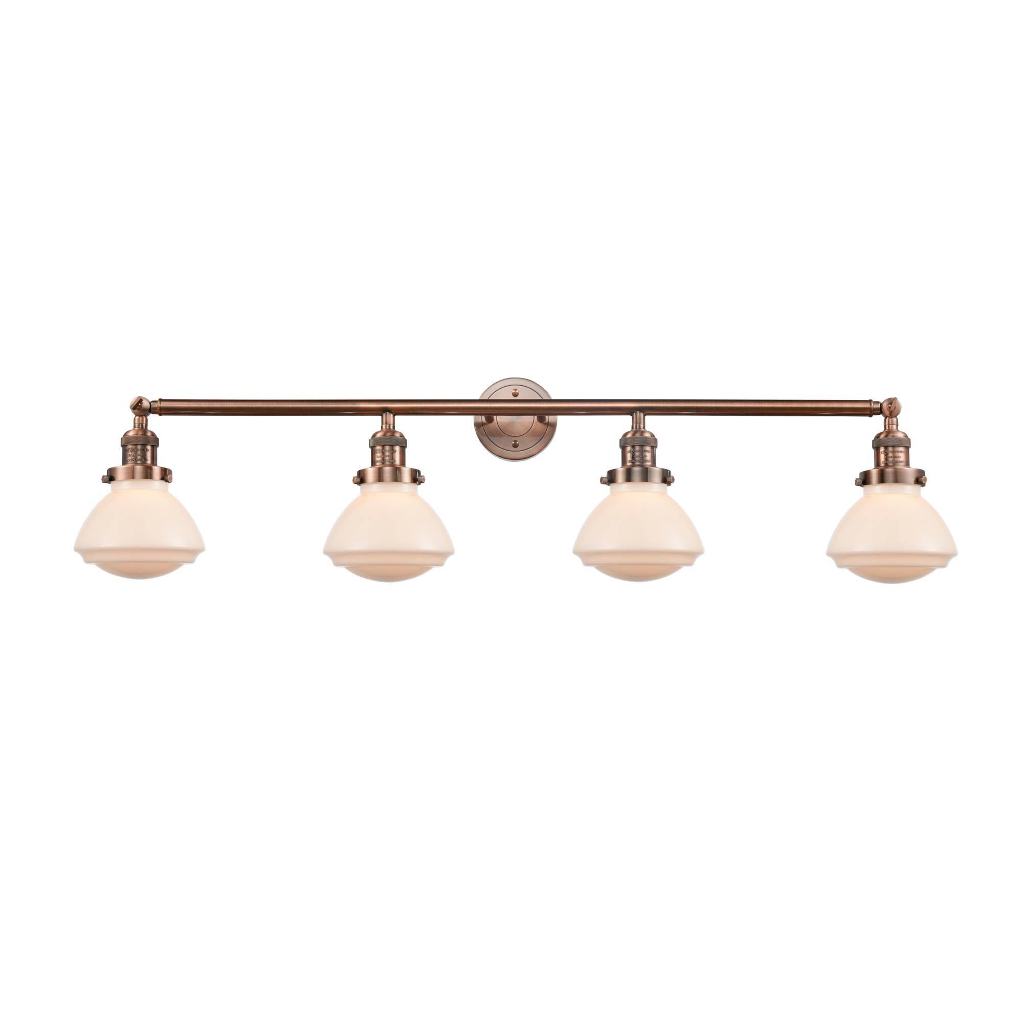 Innovations 215-AC-G321-LED Antique Copper Olean 4 Light Bath Vanity Light