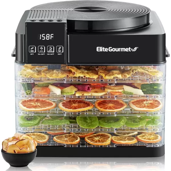 Dehydrators Food Dehydrator, Stainless Steel Trays Food Dehydrator, Adjustable Temperature Controls, Jerky Herbs Fruit Veggies Snacks(5 Plastic Trays)