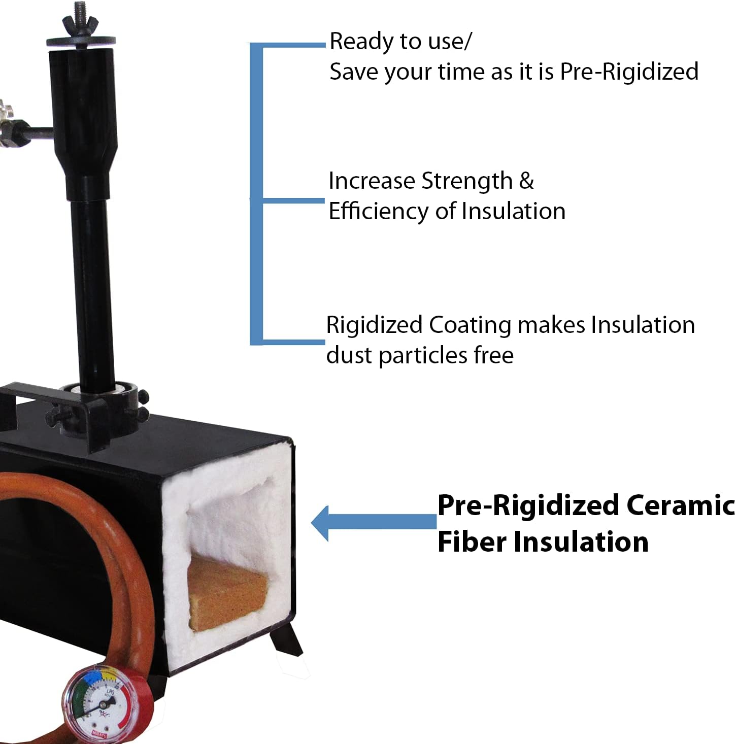 Portable Propane Gas Forge Single Burner Knife and Tool Making Blacksmith Farrier Forge with Stand