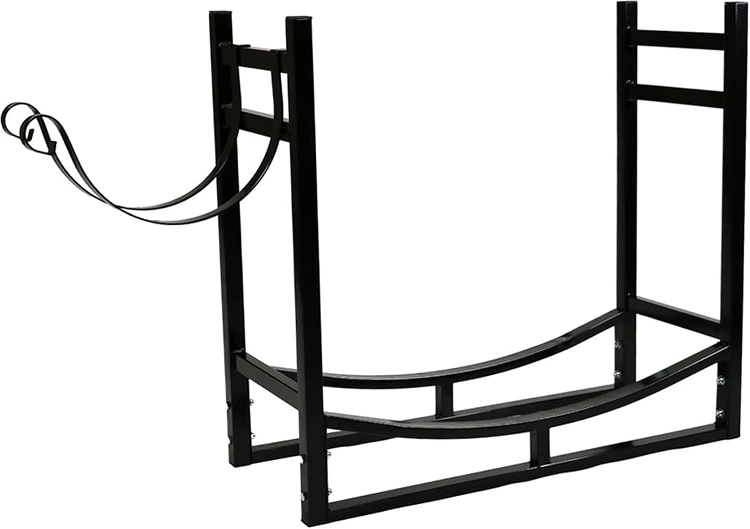 Sunnydaze Firewood Rack with Kindling Holder - Indoor or Outdoor Fireplace Log Rack Firewood Holder for Wood Storage - 33 Inch Wide x 30 Inch Tall, Bronze