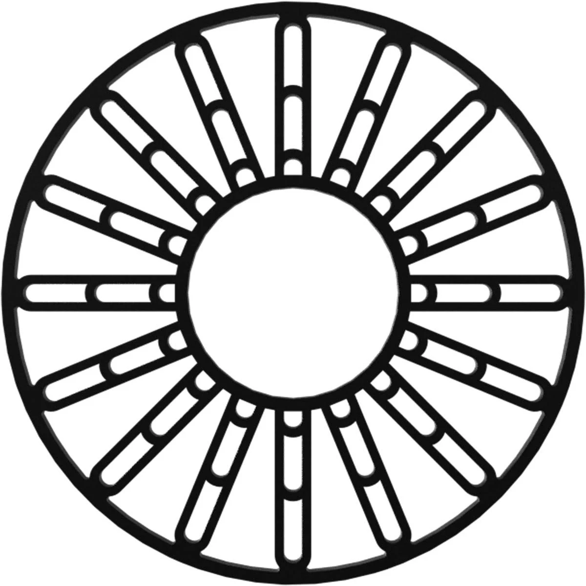 Ekena Millwork CMPP36HHSBL 36x22OD x 13 1/8x22ID x 1x22P Hale Architectural Grade PVC Pierced Ceiling Medallion, Black