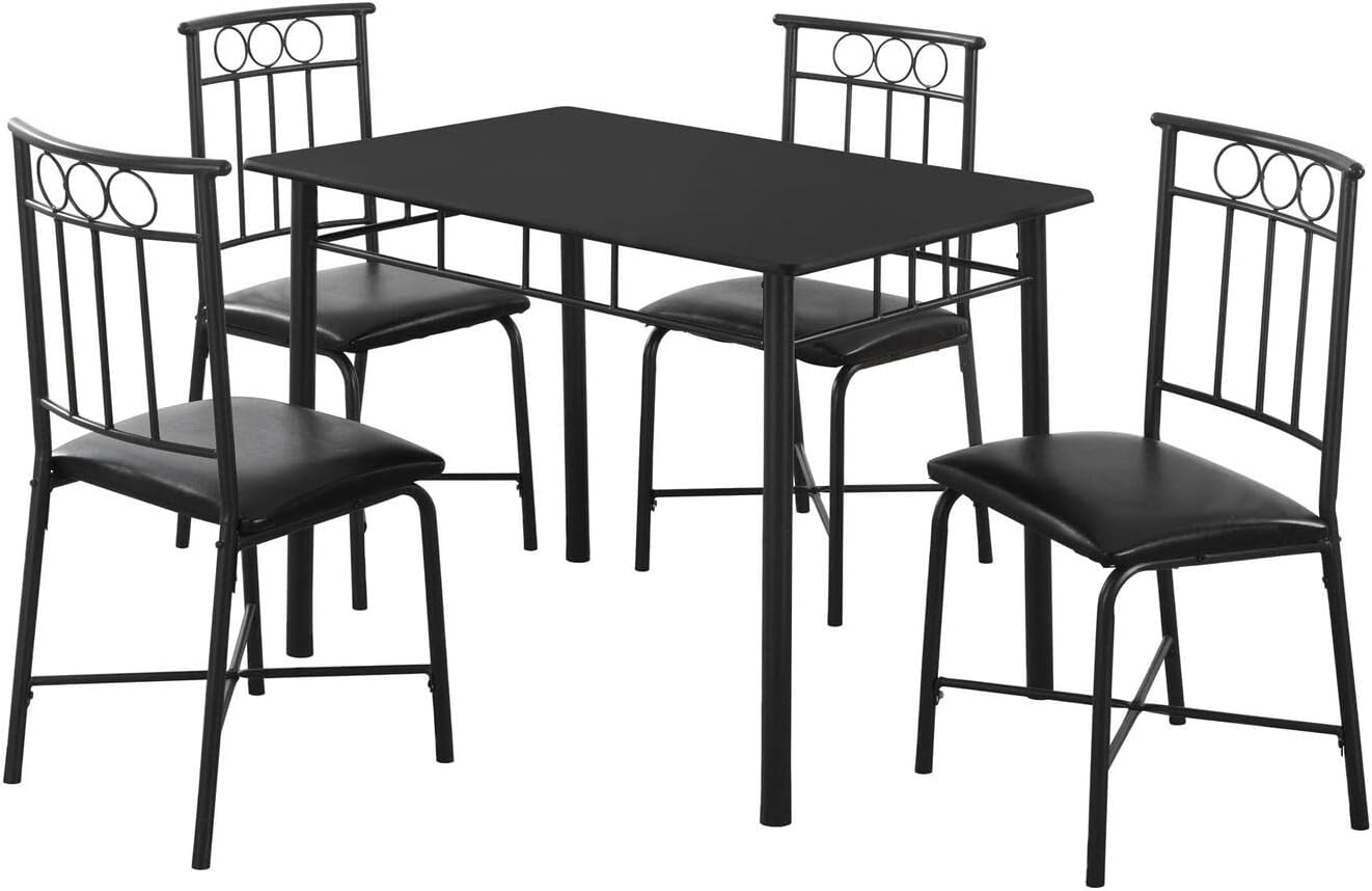 Monarch 5 Piece Dining Set, Black