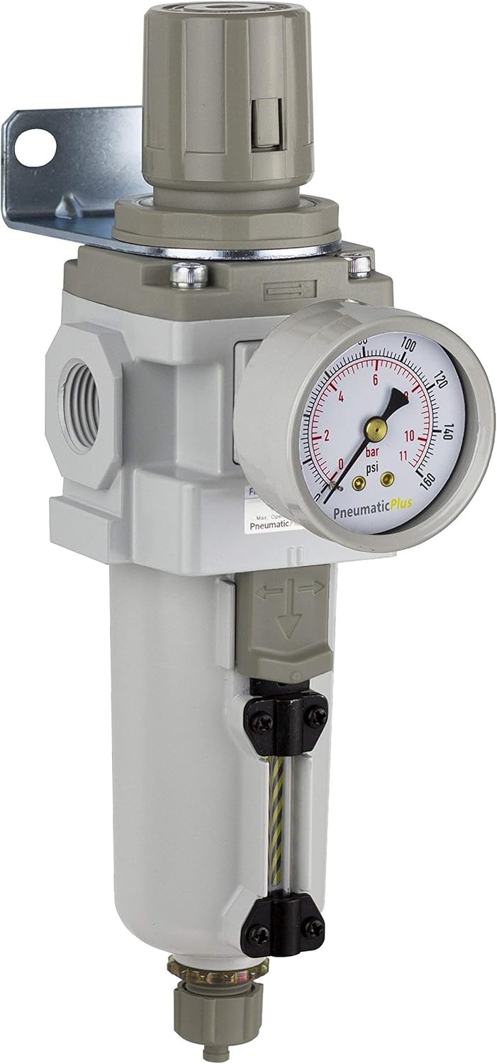 PneumaticPlus SAW400-N04BG Compressed Air Filter Regulator Piggyback Combo 1/2