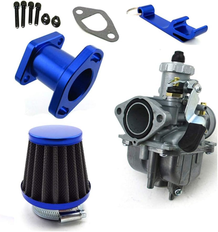 TC-Motor Racing Performance Mikuni VM22-3847 Carburetor Carb manifold 38mm Air Filter For Predator 212cc GX200 196cc Go Kart Mini Bike (Blue)