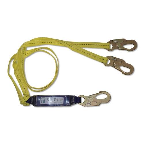 Falltech, 826084, Viewpack 4& Shock Absorbing Y-Leg Lanyard with 3 Snap Hooks
