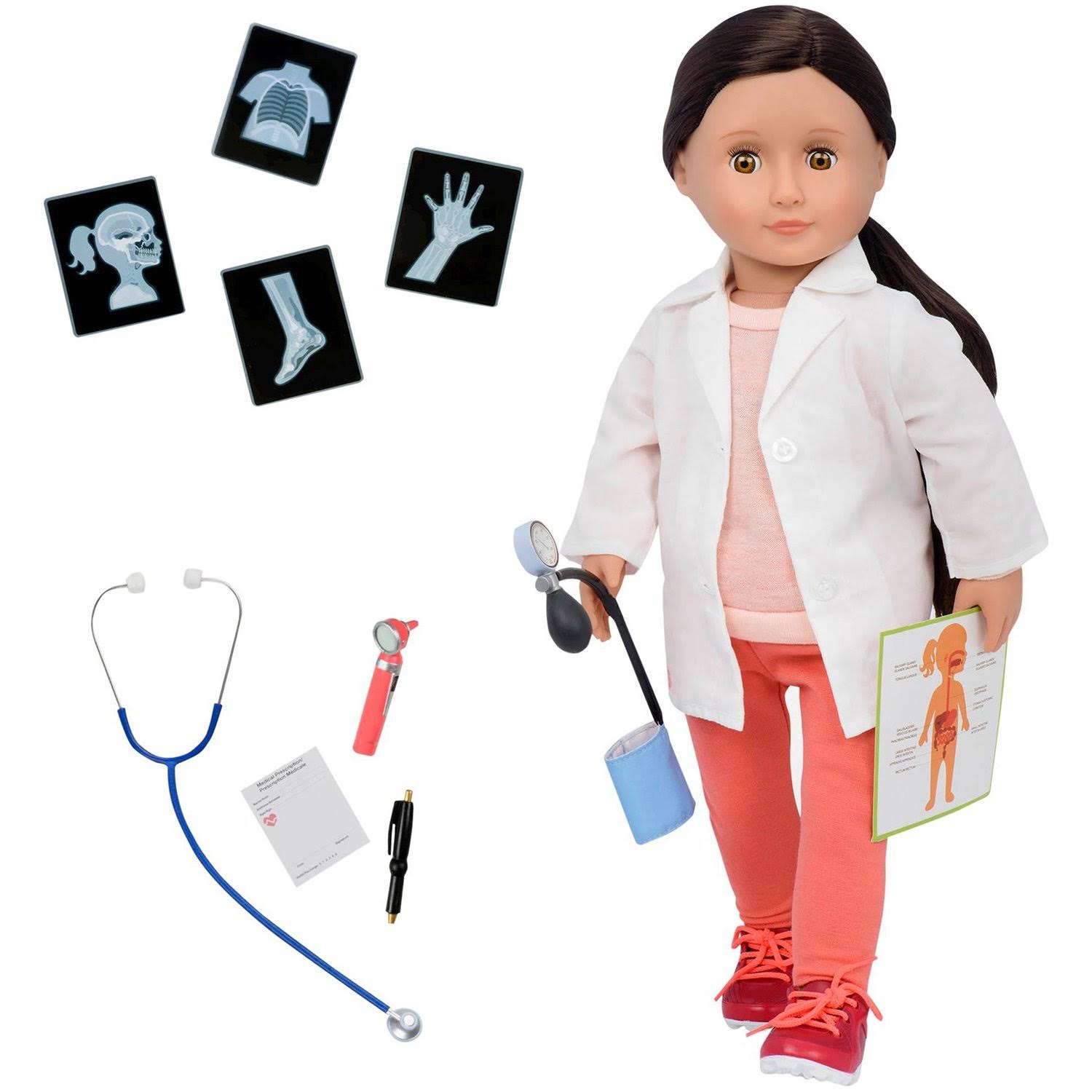 Our Generation 18 inch Doctor Doll Deluxe Set Nicola Medical Accessories Stem