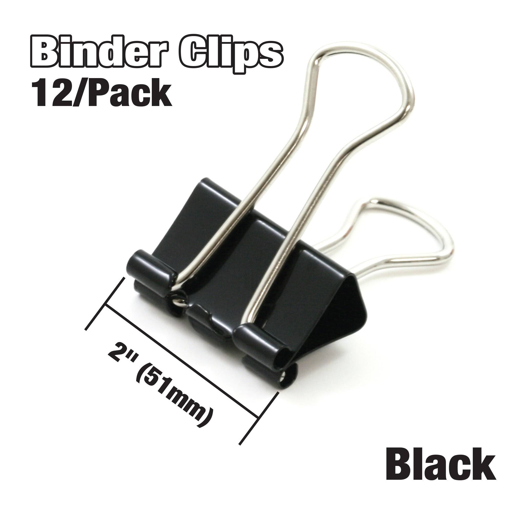 Bazic 267 Large 2 inch (51mm) Black Binder Clip (12/BOX) Pack of 12
