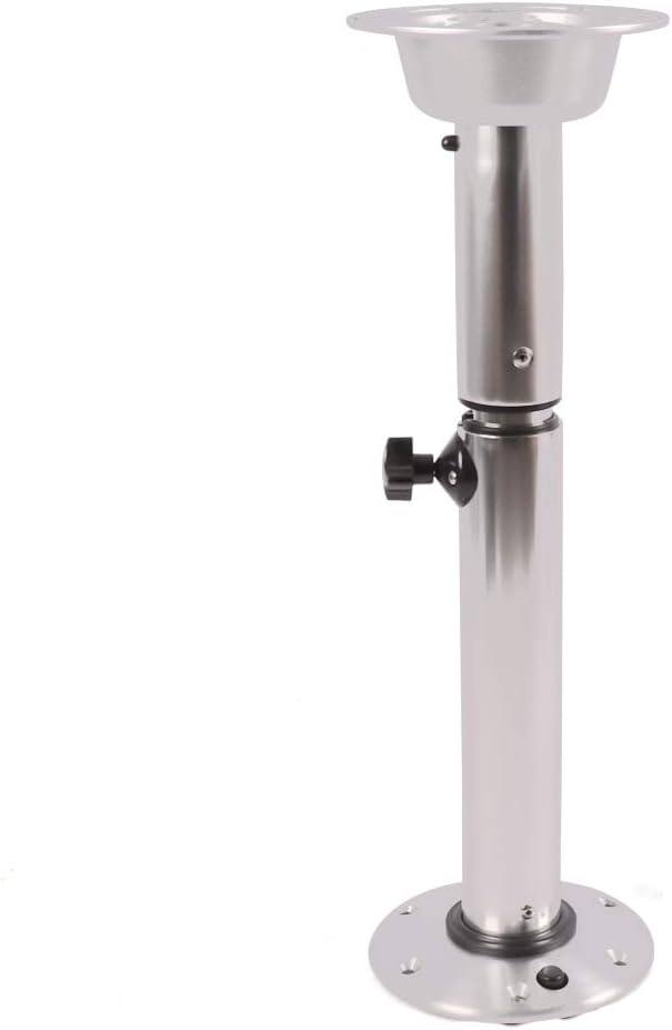Table Pedestal Stand Seven Adjustable Height (22-28Inch) Table Pedestal Stand Base Portable Bar Stand Restaurant Table Bases for Marine Boat Yacht Caravan Motorhome Workroom(Silver)