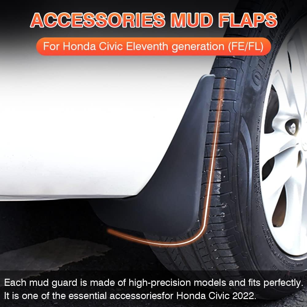 Autorder Custom Fit for Mud Flaps&nbsp;Honda Civic 2022 2023 Accessories Splash Guards Front and Rear Mud Guard Set 4Pcs