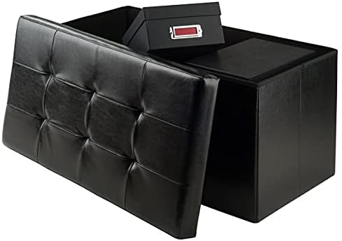 Winsome Furniture piece Ashford Ottoman with Storage Faux Leather, Espresso Pack of 2