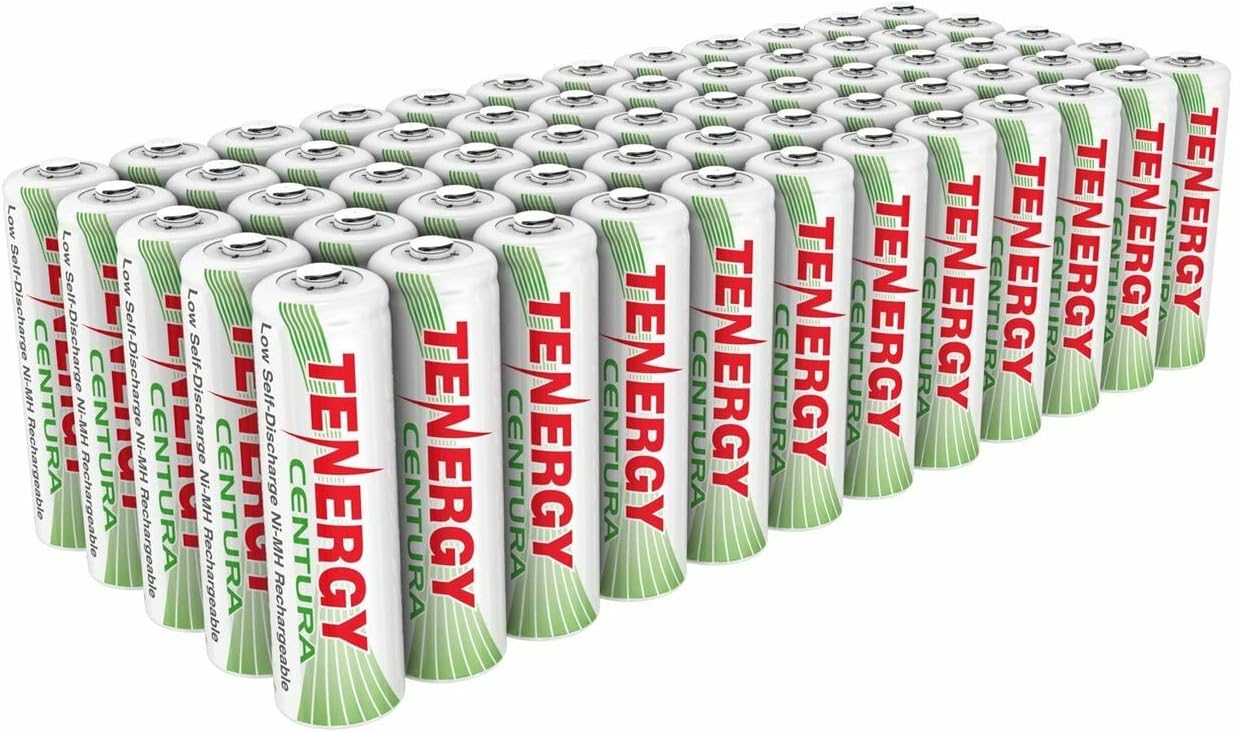 Tenergy AA Rechargeable NIMH Battery 2000mAh Pre-Charged Household Battery Low Self Discharge High Performance AA Battery Pack for Remote Controller/Toys/Flashlight/Mice, 60 Pack