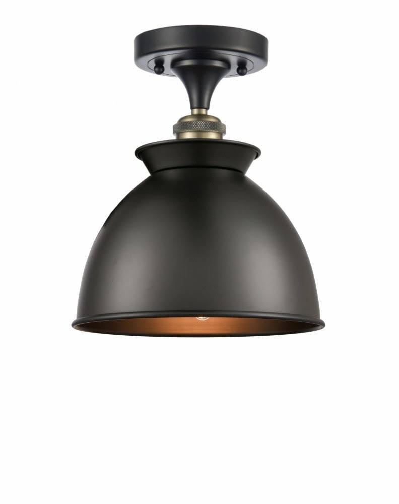 Innovations Lighting 516-1C-PC-M14-BK Adirondack - 1 Light Semi-Flush