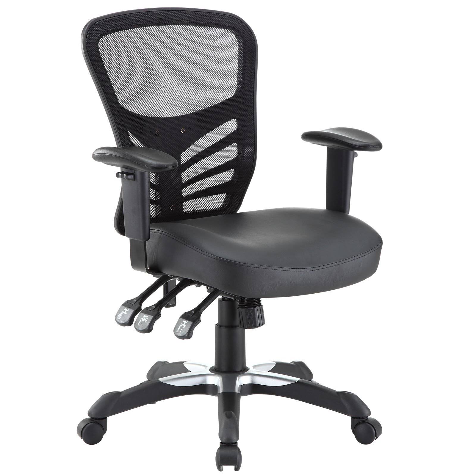 Modway Articulate Mesh Office Chair with Fully Adjustable Black Vinyl Seat